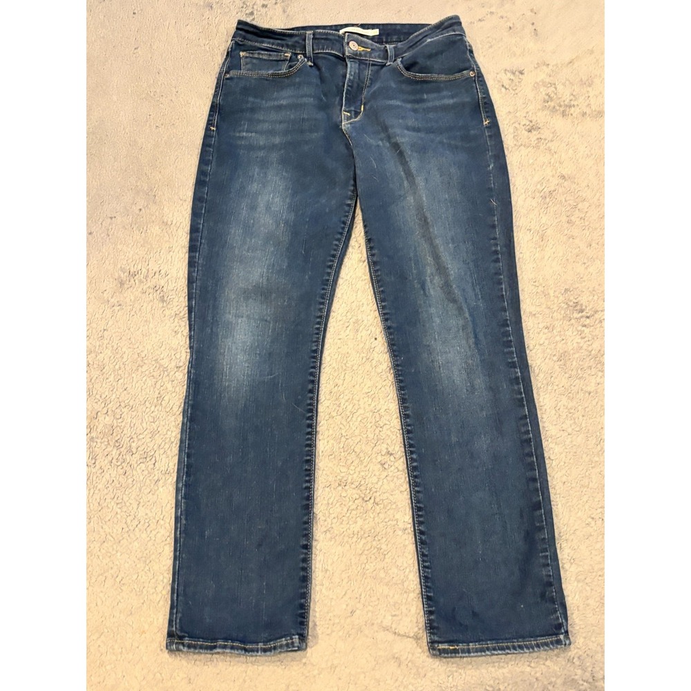 Levis Jeans Womens 10 Mid Rise Skinny Dark Wash Blue Denim Stretch Casual